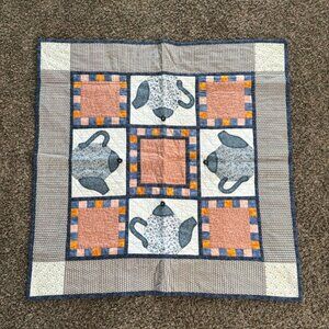 Patchwork Teapot Floral Quilt 31 x 31